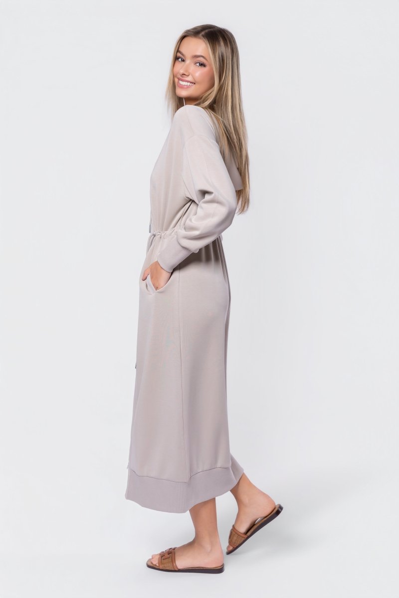 Mina Dress 50" (khaki) in M view 3 - Joules Mina Khaki Dress