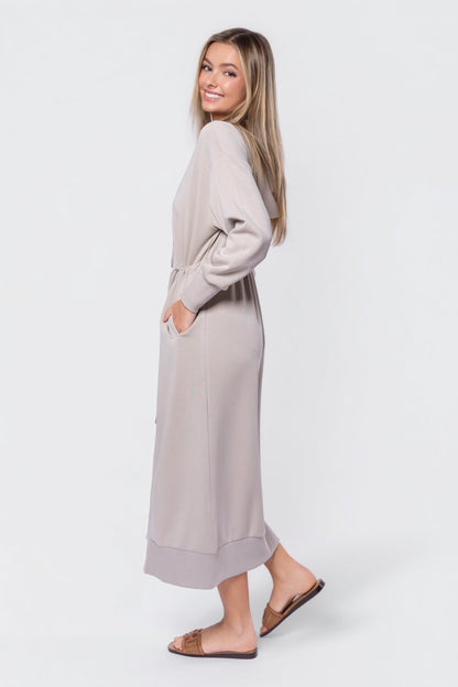 Mina Dress 50" (khaki) in M view 3 - Joules Mina Khaki Dress