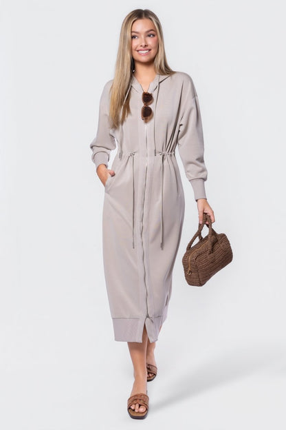 Mina Dress 50" (khaki) in S view 2 - Joules Mina Khaki Dress