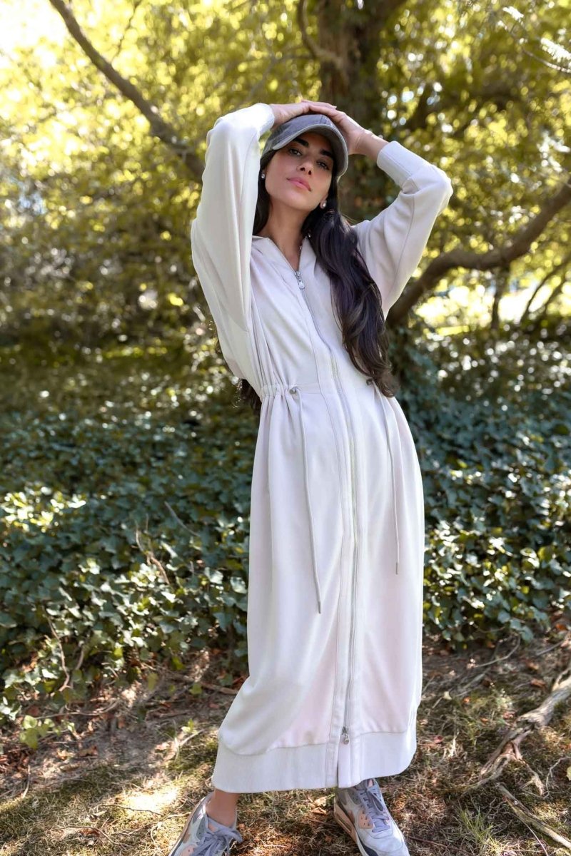 Mina Dress 50" (stone) in M view 3 - Mina'S Dress