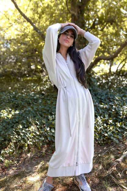 Mina Dress 50" (stone) in M view 3 - Mina'S Dress