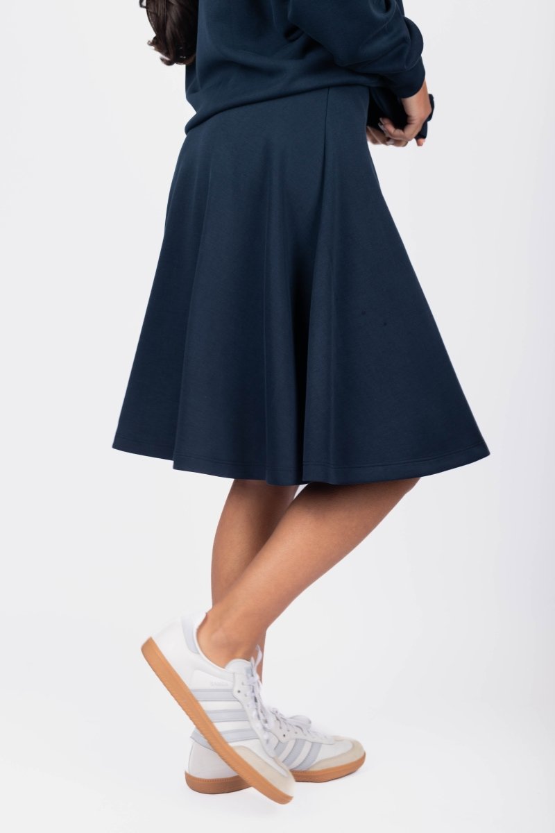 Mina Swing Skirt 23" (navy) M view 3 (skirt) - mini swing skirt, black mini swing skirt, mini skirt pri - shop at us.meeeshop