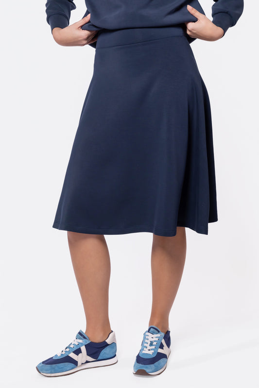 Mina Swing Skirt 26" (navy) in S view 2 - Mini Swing Skirt
