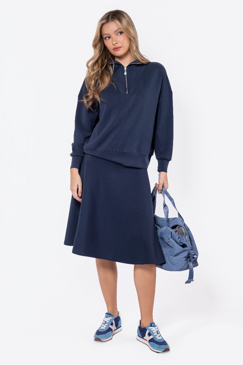 Mina Swing Skirt 26" (navy) XS (skirt) - mini swing skirt, black mini swing skirt, mini skirt price - shop at us.meeeshop