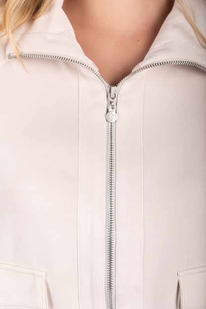 Mina Zip up Jacket (stone) in S view 2 - Max Mara Studio Mina Zip Jacket (layer)