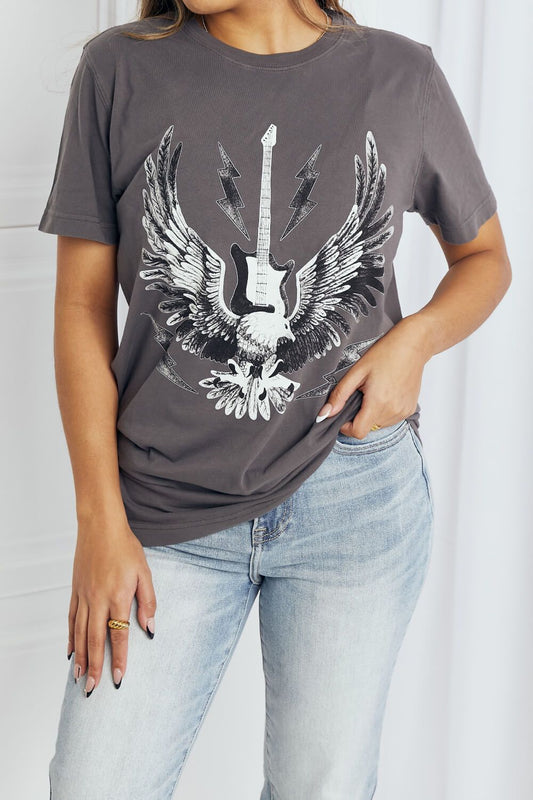 mineB Full Size Eagle Graphic Tee Shirt - us.meeeshop
