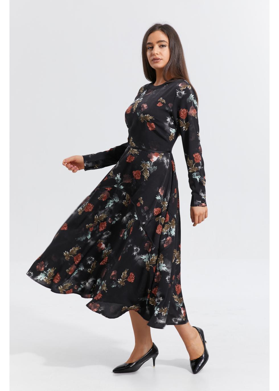 Missfinchnyc Autumn Rose Midi Dress in XL view 5 - Fall Rose Dress