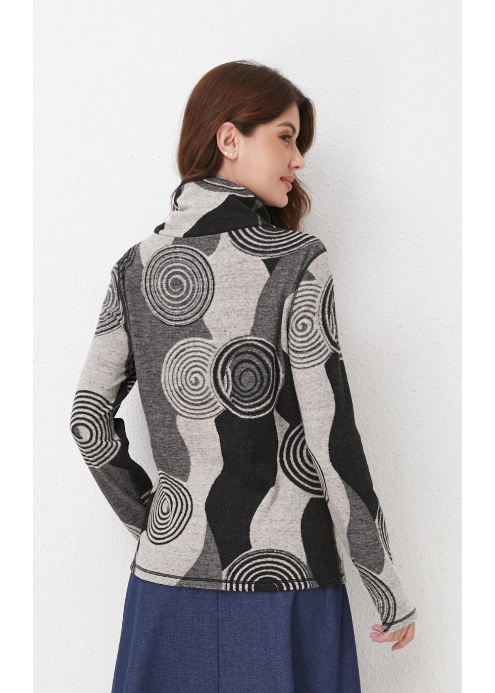 Missfinchnyc Gray Spiral Knit Top in L view 4 - Fall Wardrobe Essential - Knit Grey Top
