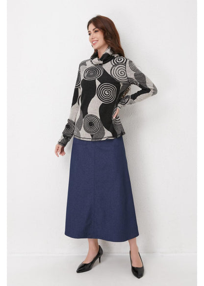 Missfinchnyc Gray Spiral Knit Top in XL view 5 - Fall Wardrobe Essential - Knit Grey Top