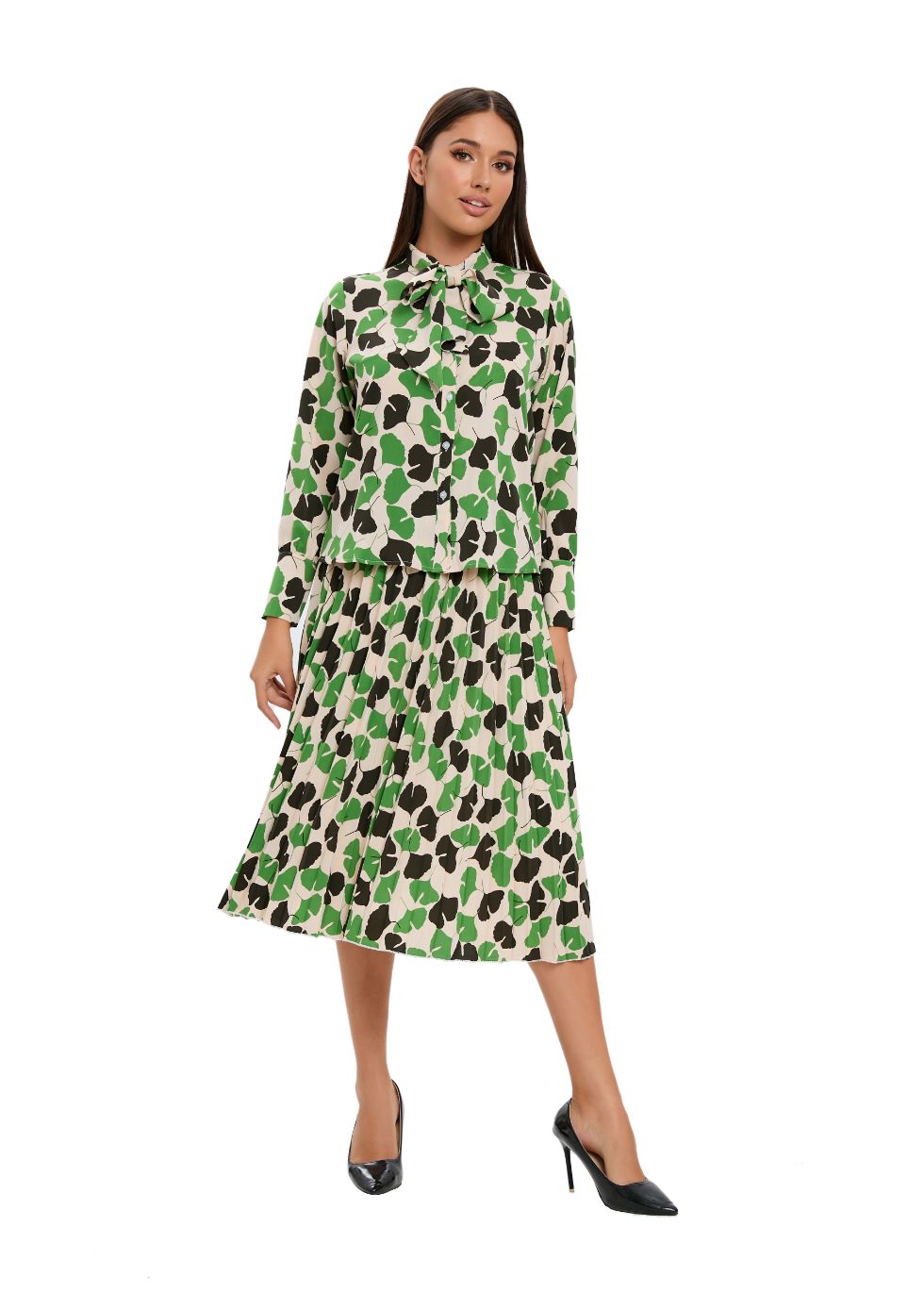 Missfinchnyc Long Sleeve Spring Print Two Piece Midi Dress Set in XS - Long Spring Dresses