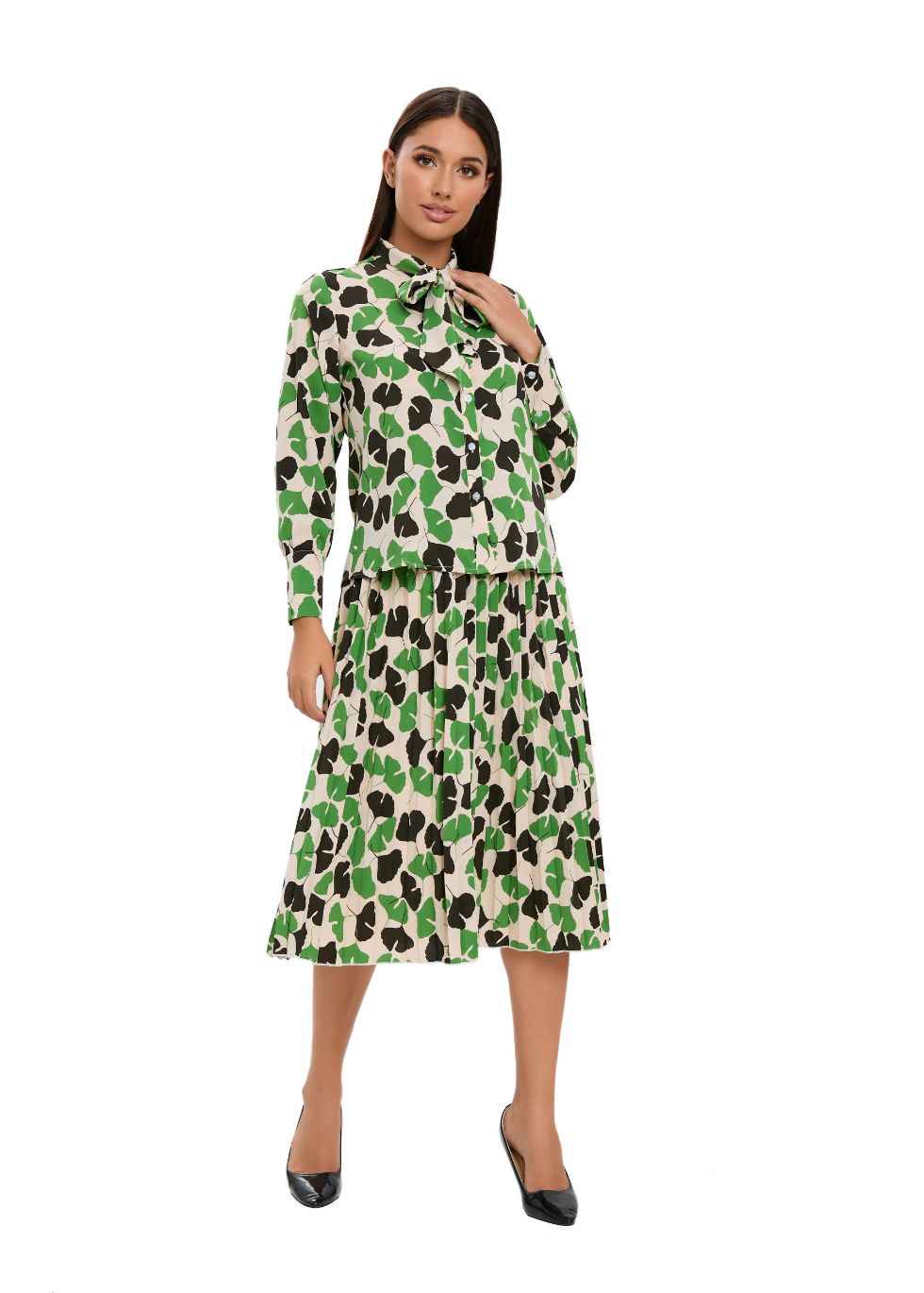 Missfinchnyc Long Sleeve Spring Print Two Piece Midi Dress Set in XL view 5 - Long Spring Dresses