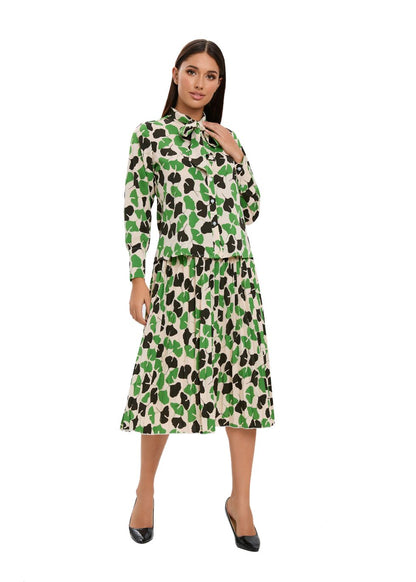 Missfinchnyc Long Sleeve Spring Print Two Piece Midi Dress Set in XL view 5 - Long Spring Dresses