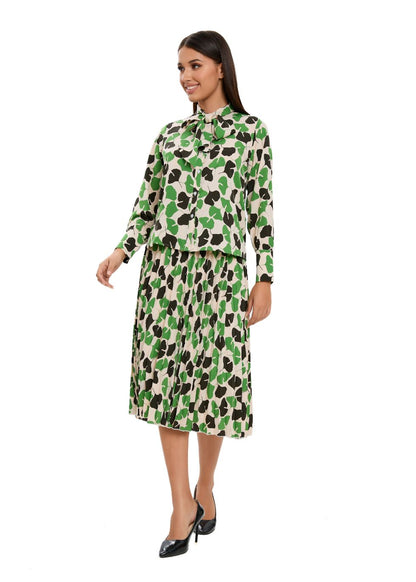 Missfinchnyc Long Sleeve Spring Print Two Piece Midi Dress Set view 6 - Long Spring Dresses
