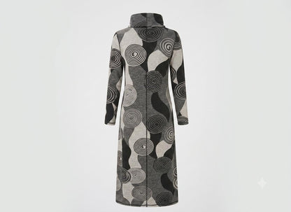 Missfinchnyc Monochrome Spiral Knit Midi Dress view 6 - Fall Wardrobe Essential - Monochrome Midi Dress
