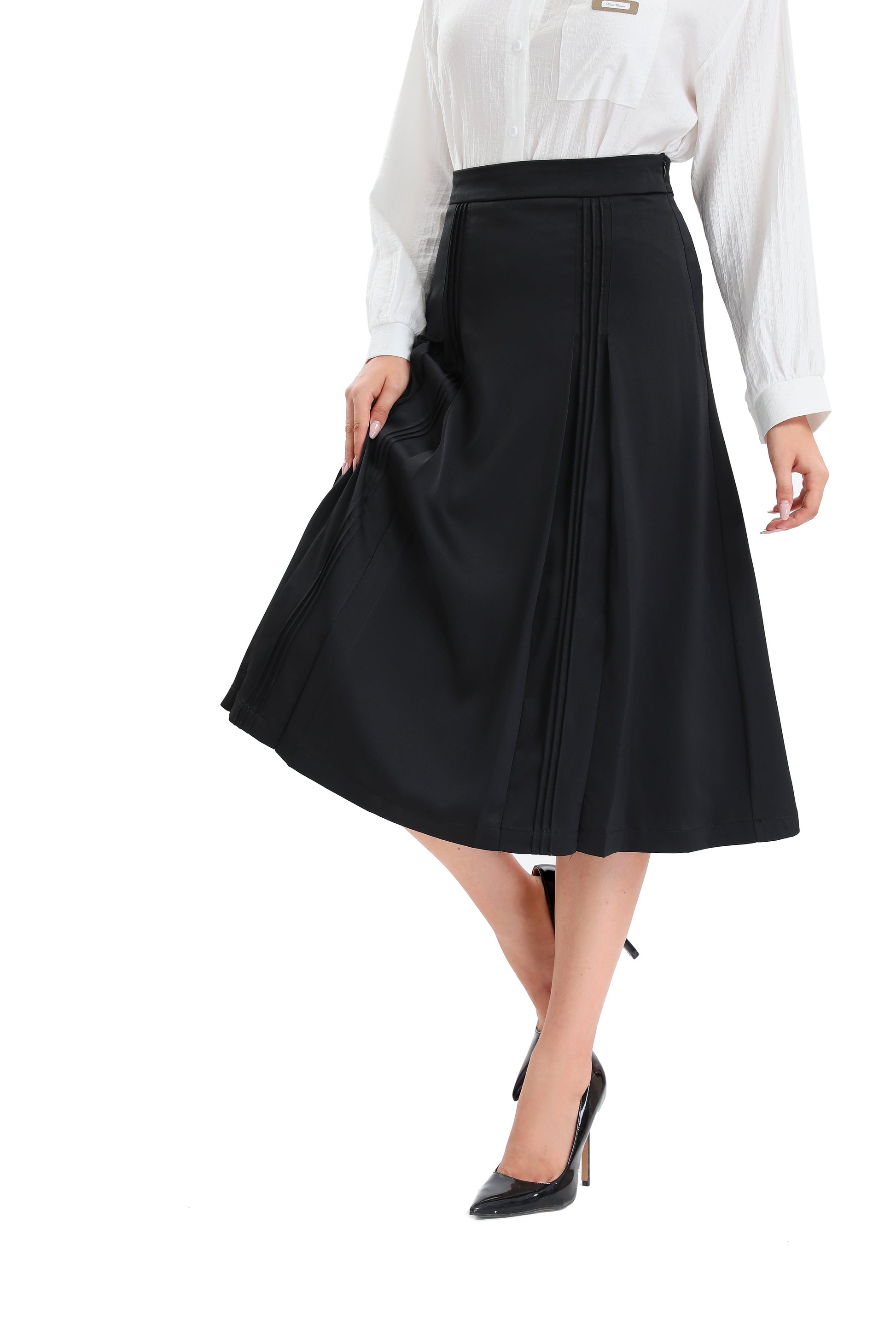Missfinchnyc Satin Detailed Midi Skirt in M view 5 - Satin Full Skirt (dress)