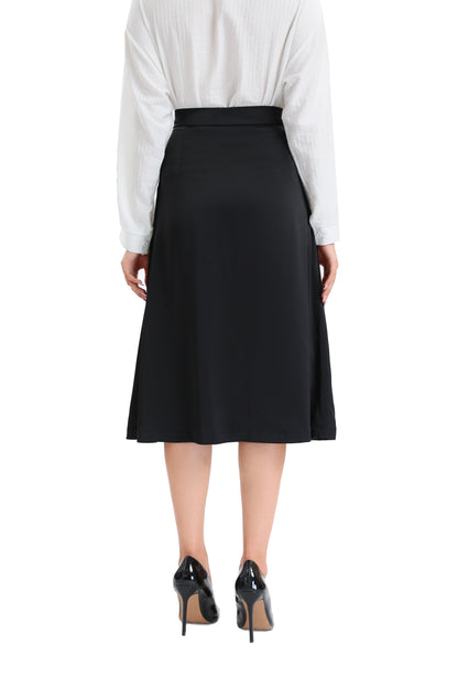 Missfinchnyc Satin Detailed Midi Skirt in S view 3 - Satin Full Skirt (dress)