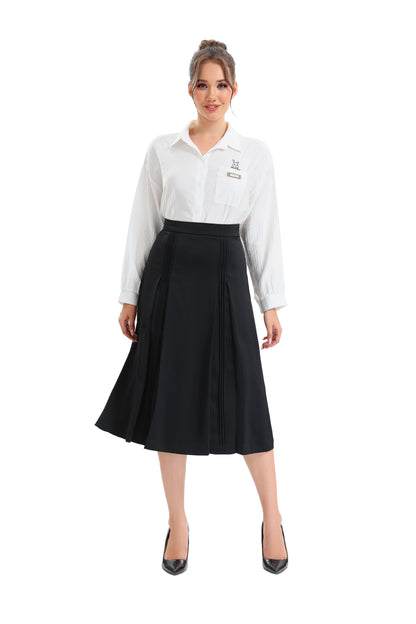 Missfinchnyc Satin Detailed Midi Skirt in XS - Satin Full Skirt (dress)