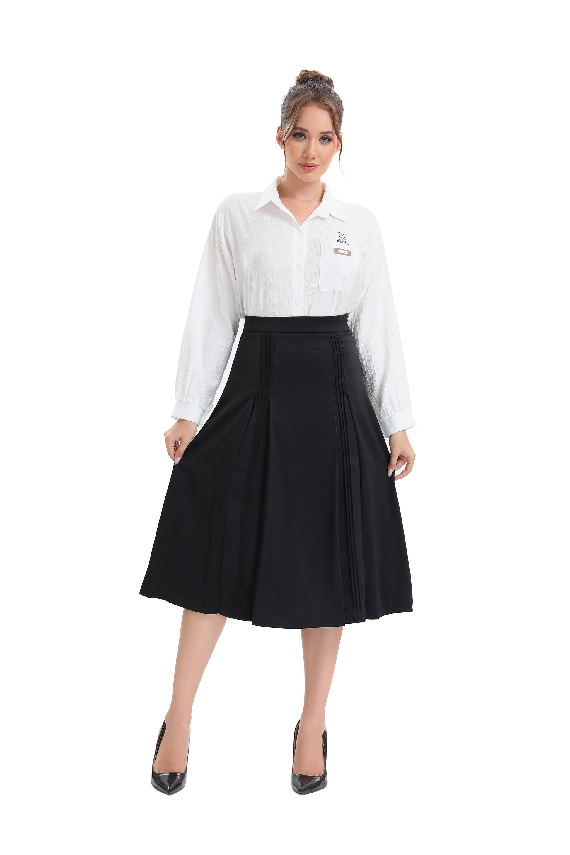Missfinchnyc Satin Detailed Midi Skirt view 14 - Satin Full Skirt (dress)