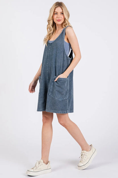 Mittoshop Low Scoop Neck Tank Washed French Terry Romper view 5 (top)