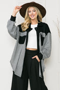 Mixed Media Shacket S (layer) - mixed media jacket, mixed media jacket women, mixed media jacket men - shop at us.meeeshop
