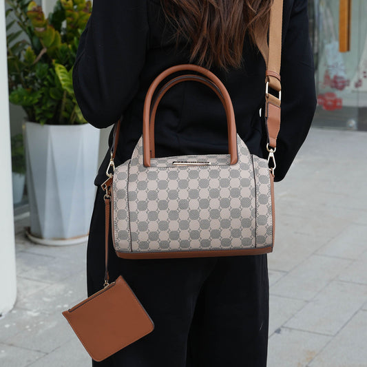 Mkf Collection by Mia K. - Adhara Shoulder Bag with Pouch in Cognac Brown view 2 - Mkf Collection Bags