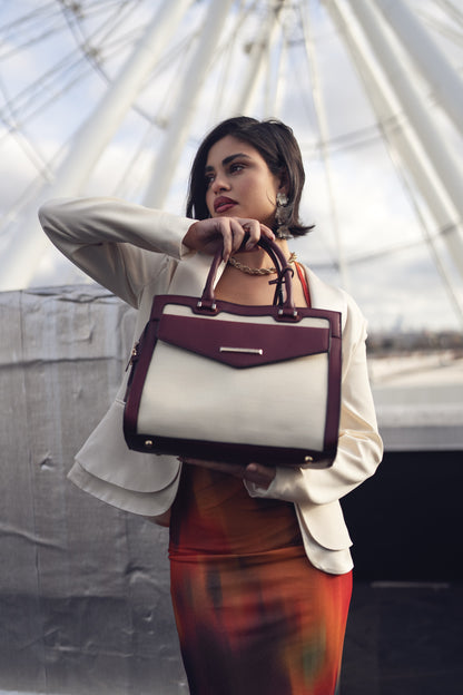 Mkf Collection by Mia K. - Alyssa Shoulder Bag in Ivory view 2 - Mkf Collection Bags
