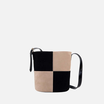 Mkf Collection by Mia K. - Arianna Bucket Bag in Black Beige - Mkf Collection Bags
