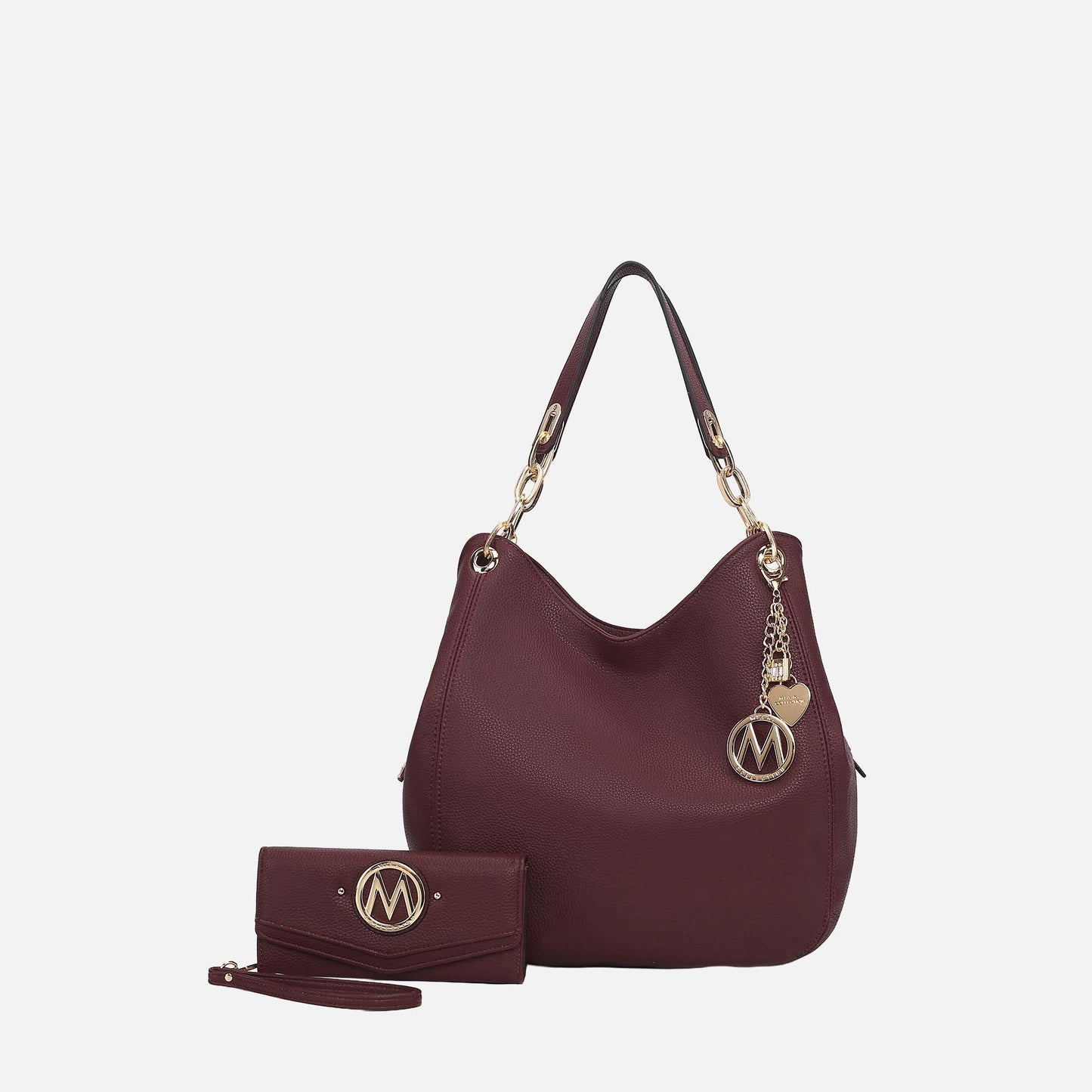 Mkf Collection by Mia K. - Ashley Hobo Bag and Wallet Set in Purple view 10 - Mkf Collection Bags (one-piece)