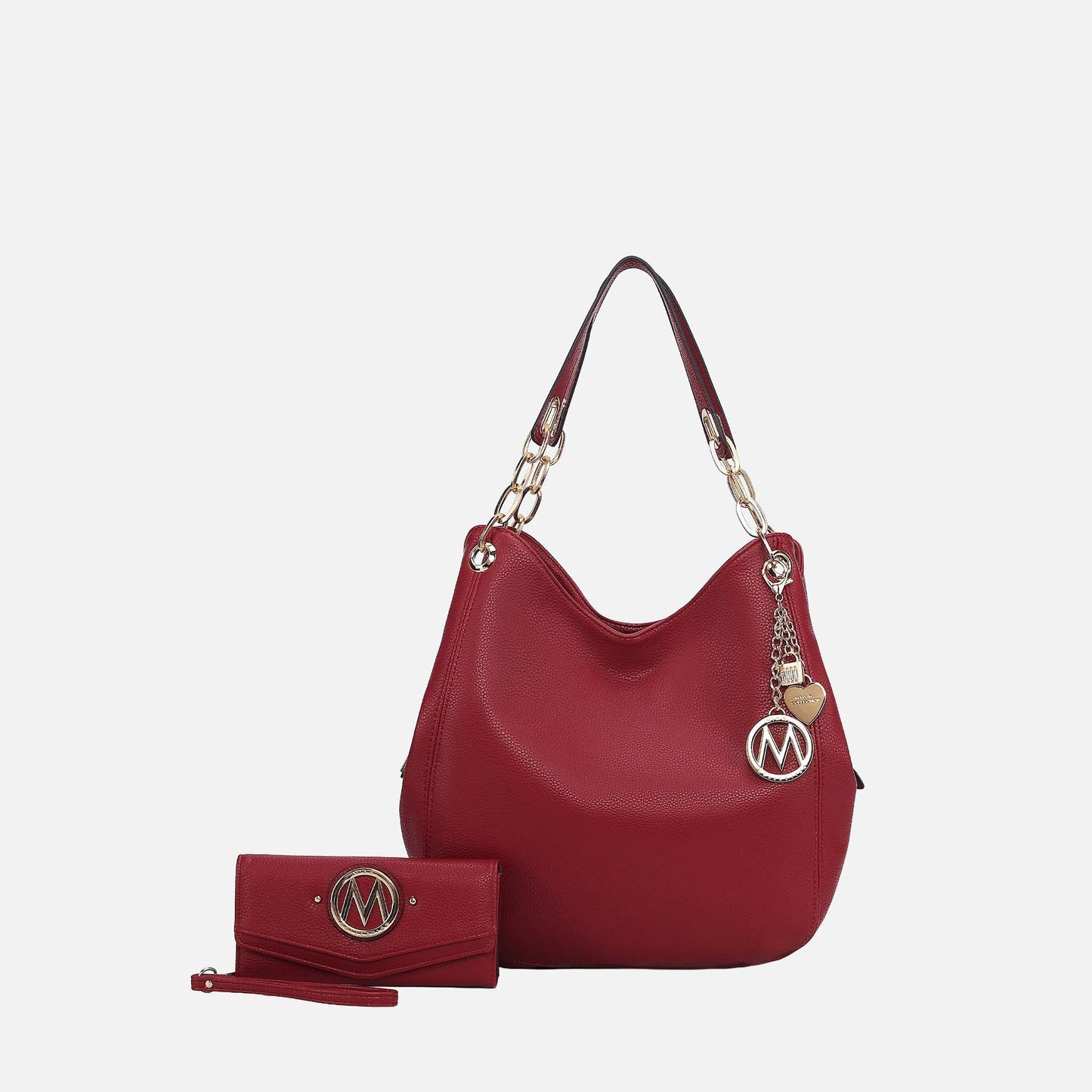 Mkf Collection by Mia K. - Ashley Hobo Bag and Wallet Set in Pink view 11 - Mkf Collection Bags (one-piece)