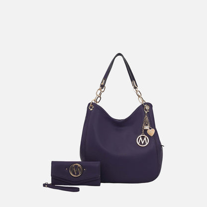 Mkf Collection by Mia K. - Ashley Hobo Bag and Wallet Set in Black view 13 - Mkf Collection Bags (one-piece)