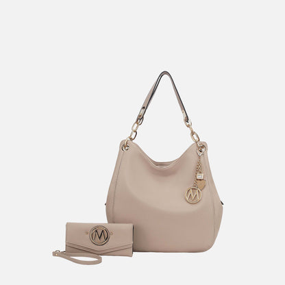 Mkf Collection by Mia K. - Ashley Hobo Bag and Wallet Set in Green view 8 - Mkf Collection Bags (one-piece)