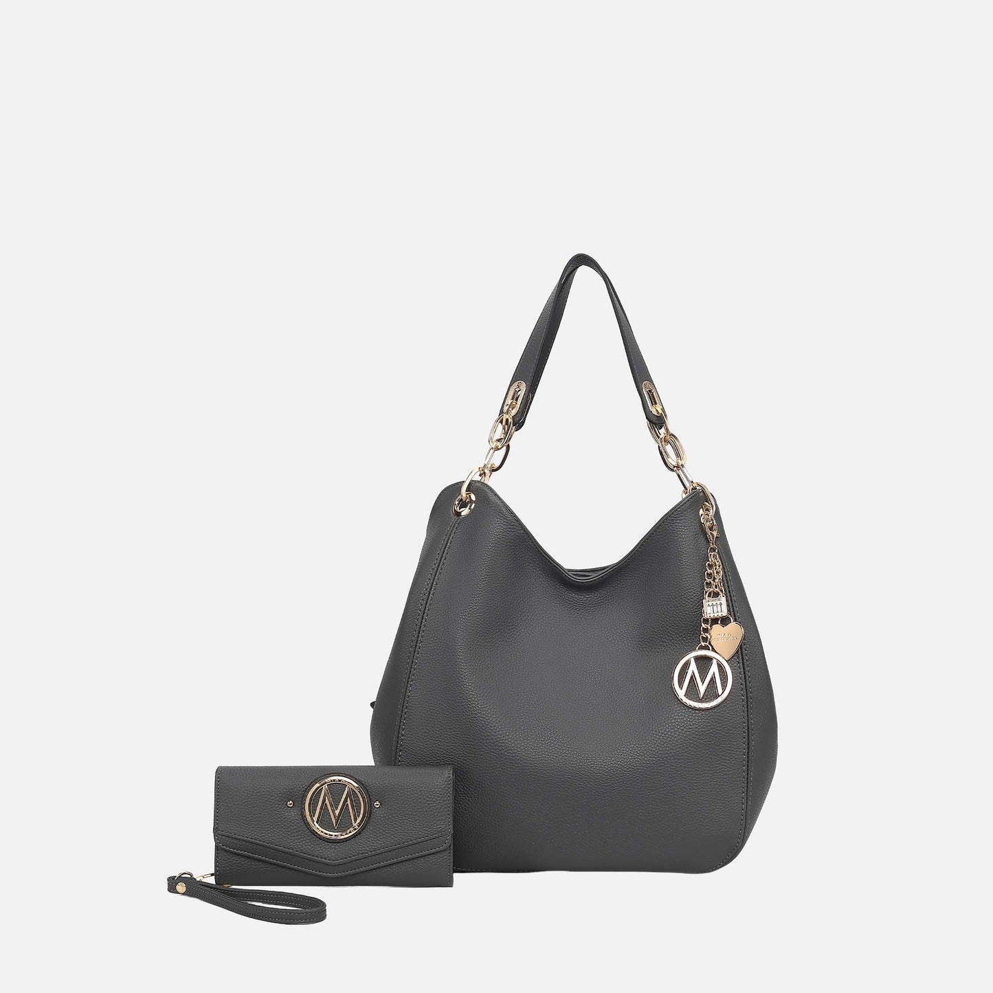 Mkf Collection by Mia K. - Ashley Hobo Bag and Wallet Set in Denim Blue view 9 - Mkf Collection Bags (one-piece)