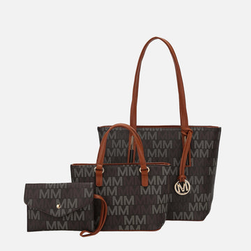 Mkf Collection by Mia K. - Aylet Signature Tote Bag and Set in Beige - Mkf Collection Bags (one-piece)
