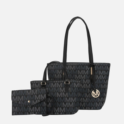 Mkf Collection by Mia K. - Aylet Signature Tote Bag and Set in Light Blue view 10 - Mkf Collection Bags (one-piece)