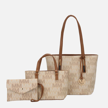 Mkf Collection by Mia K. - Aylet Signature Tote Bag and Set in Tan view 11 - Mkf Collection Bags (one-piece)