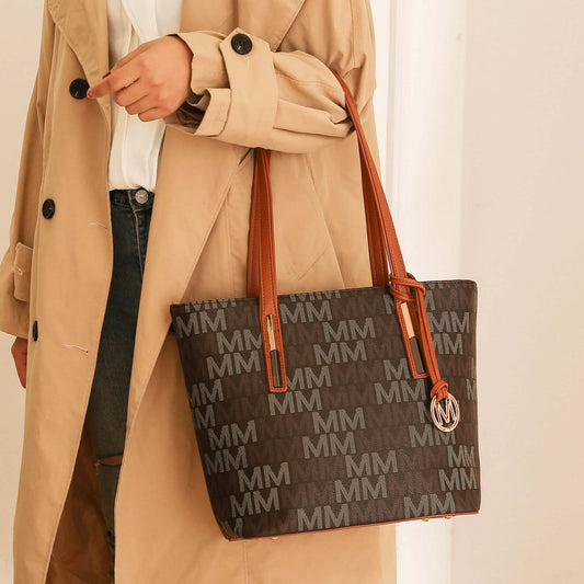 Mkf Collection by Mia K. - Aylet Signature Tote Bag and Set in Black view 2 - Mkf Collection Bags (one-piece)
