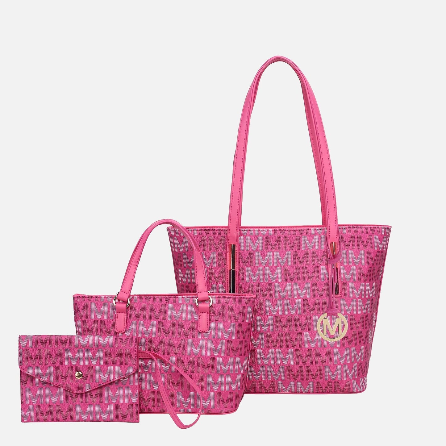 Mkf Collection by Mia K. - Aylet Signature Tote Bag and Set in Burgundy view 6 - Mkf Collection Bags (one-piece)