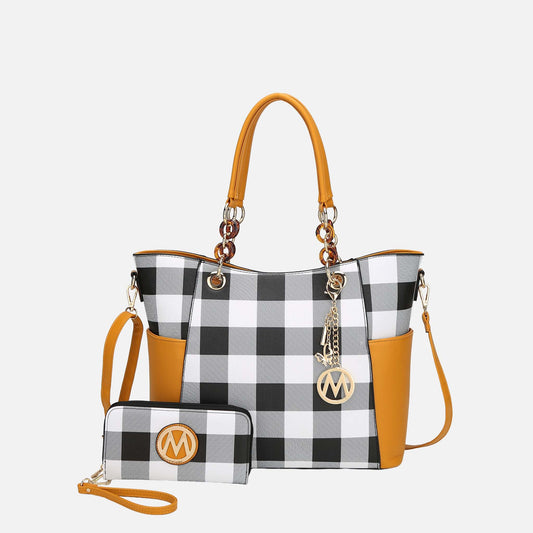 Mkf Collection by Mia K. - Bonita Tote Bag and Wallet Set in Black - Mkf Collection Bags (one-piece)