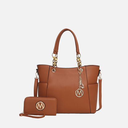 Mkf Collection by Mia K. - Bonita Tote Bag and Wallet Set in Black (one-piece)