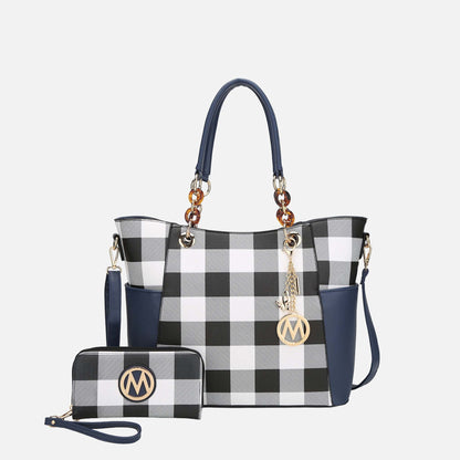 Mkf Collection by Mia K. - Bonita Tote Bag and Wallet Set in Purple view 10 - Mkf Collection Bags (one-piece)
