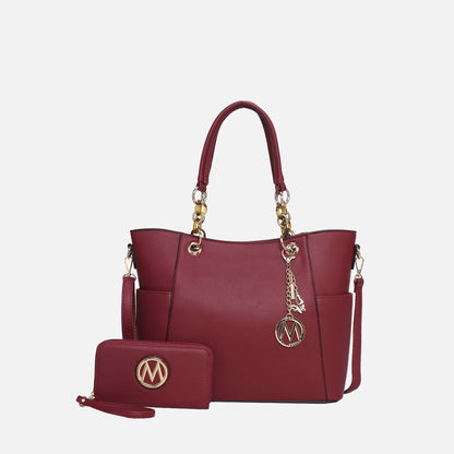 Mkf Collection by Mia K. - Bonita Tote Bag and Wallet Set in Light Blue view 12 (one-piece)