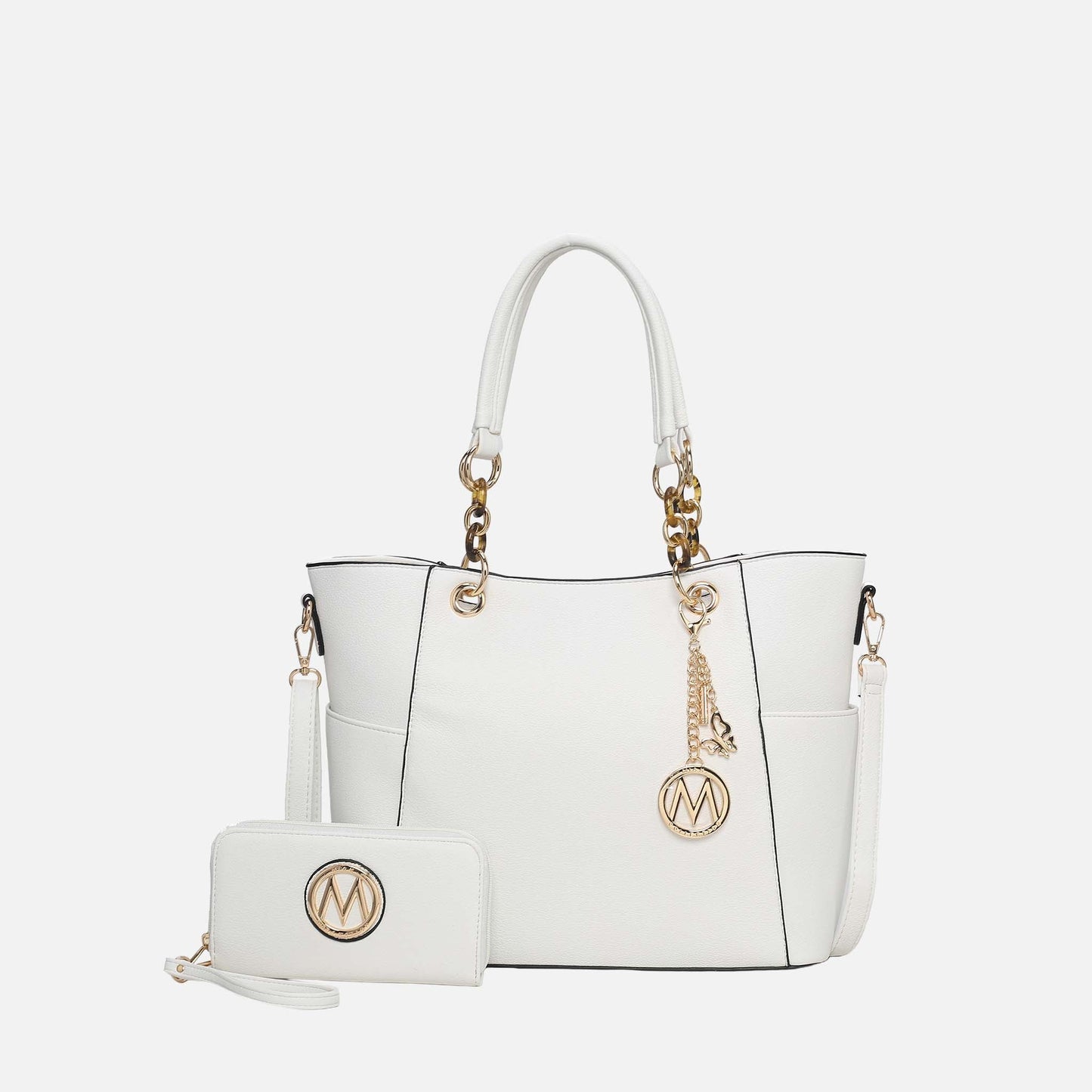 Mkf Collection by Mia K. - Bonita Tote Bag and Wallet Set in Navy view 18 (one-piece)