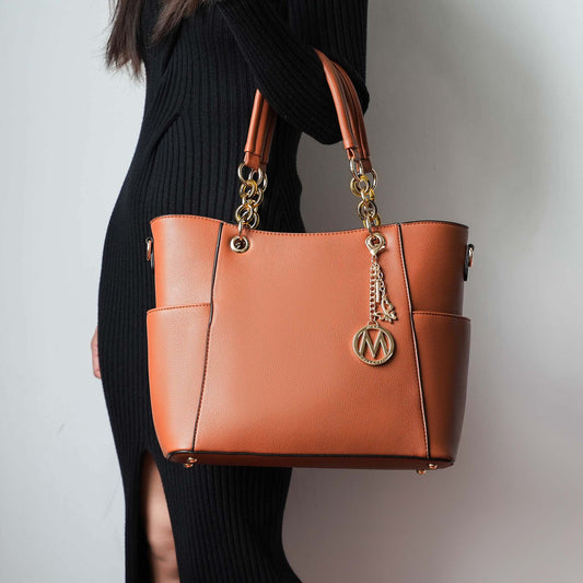 Mkf Collection by Mia K. - Bonita Tote Bag and Wallet Set in Mustard view 2 (one-piece)