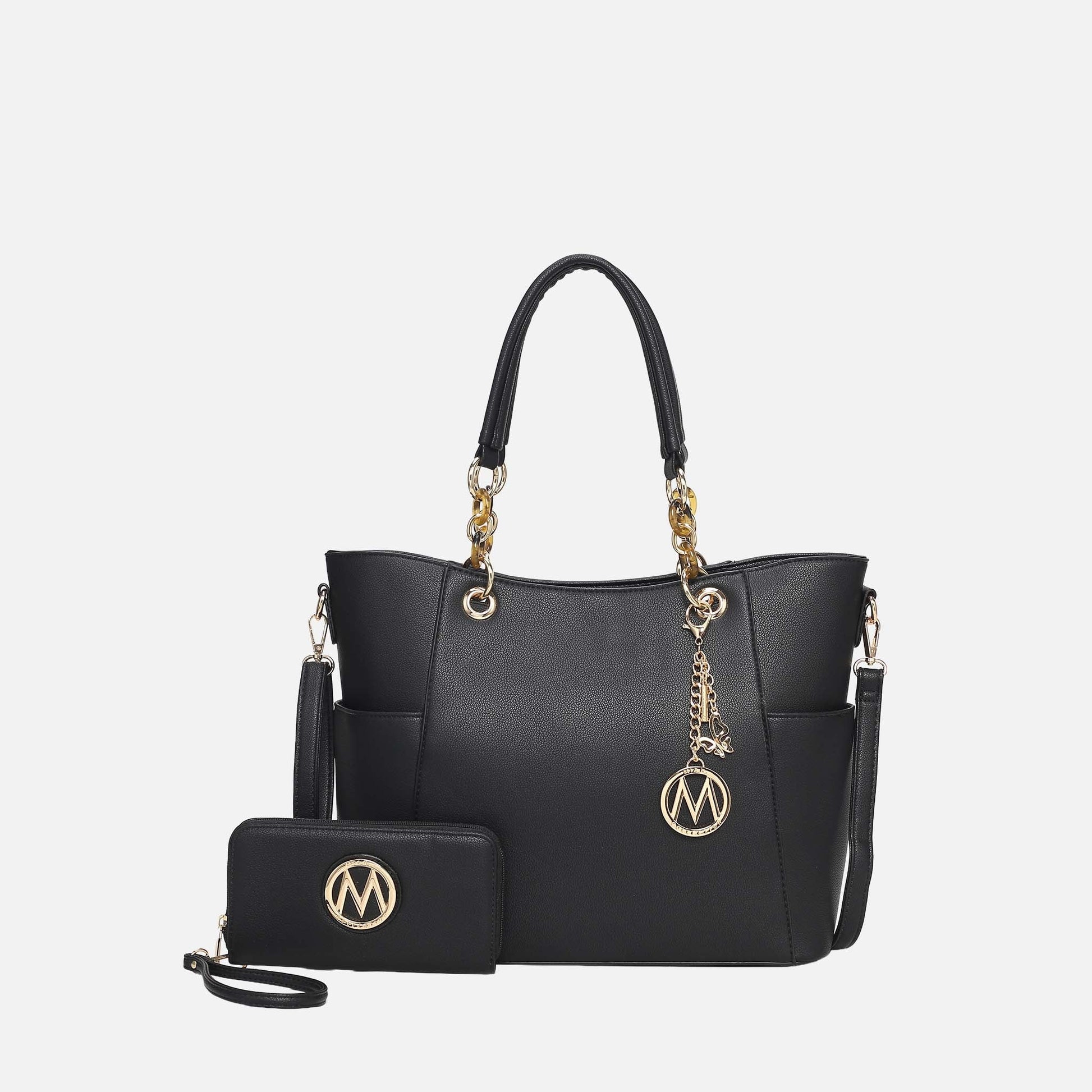 Mkf Collection by Mia K. - Bonita Tote Bag and Wallet Set in Fuchsia view 7 (one-piece)