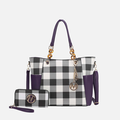 Mkf Collection by Mia K. - Bonita Tote Bag and Wallet Set in Navy view 7 - Mkf Collection Bags (one-piece)