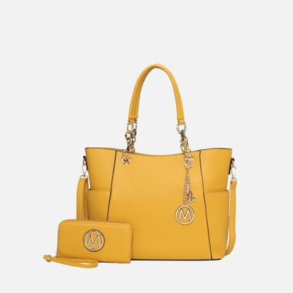 Mkf Collection by Mia K. - Bonita Tote Bag and Wallet Set in Seafoam view 8 (one-piece)