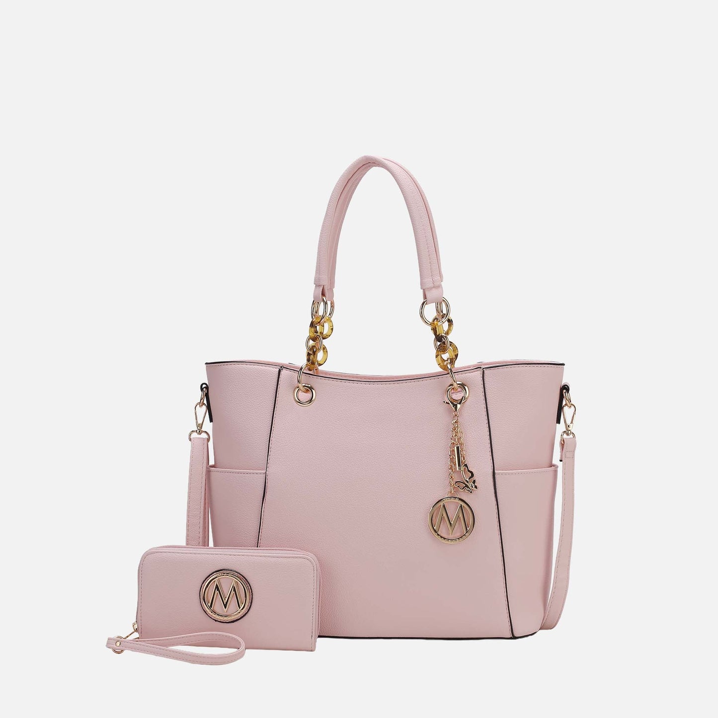 Mkf Collection by Mia K. - Bonita Tote Bag and Wallet Set in Beige view 9 (one-piece)