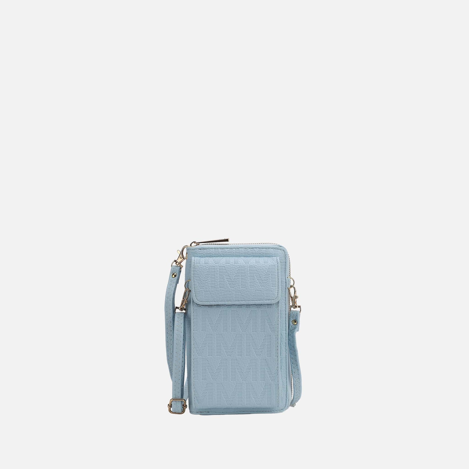 Mkf Collection by Mia K. - Caddy Signature Phone Crossbody in Beige - Mkf Collection Crossbody Bags