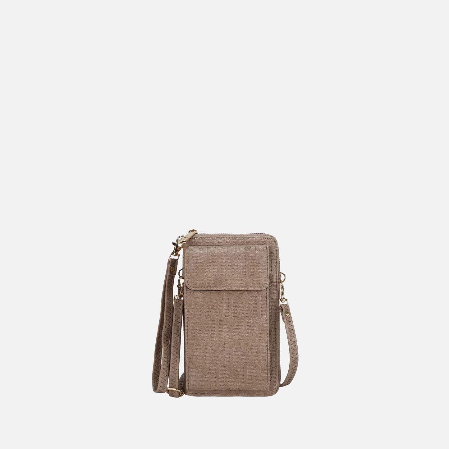 Mkf Collection by Mia K. - Caddy Signature Phone Crossbody in Taupe view 14 - Mkf Collection Crossbody Bags