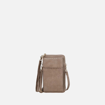 Mkf Collection by Mia K. - Caddy Signature Phone Crossbody in Taupe view 14 - Mkf Collection Crossbody Bags